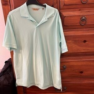 Roundtree And Yorke Men’s Pistachio Green Polo Shirt Size Large Tall EUC